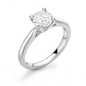 Tapered Shouldered Collet Classic Solitaire Engagement Ring
