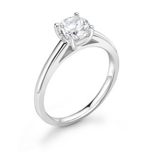 Rounded Shank Four Claw Classic Solitaire Engagement Ring
