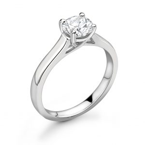 Cross Over Collet Classic Solitaire Engagement Ring