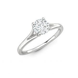 V Collet Classic Solitaire Engagement Ring