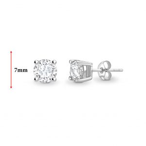 Four Prong Diamond Solitaire Stud Earrings
