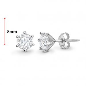 Six Claw Solitaire Stud Earrings