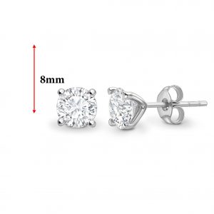 Six Claw Round Solitaire Stud Earrings