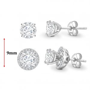 Solitaire Housing Halo Earstuds