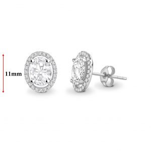 Solitaire Claw Set Oval Halo Earstuds
