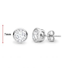 Classic Rub Over Solitaire Stud Earrings