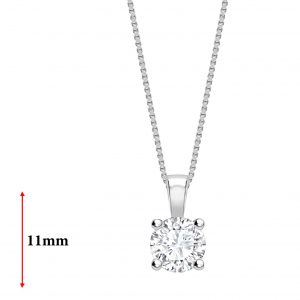 Elegant Four Prong Solitaire Diamond Pendant